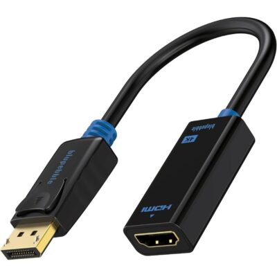 Blupebble 4K DisplayPort (DP) Male to HDMI Female Adapter - Gray - BP-DP2HDMI-GY