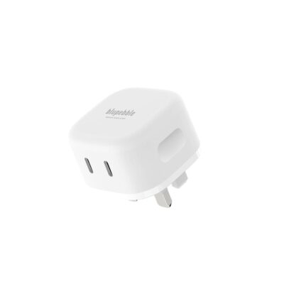 Blupebble 45W Dual-Port PD GaN Fast Charger - White - BP-PD45GANUK-WH