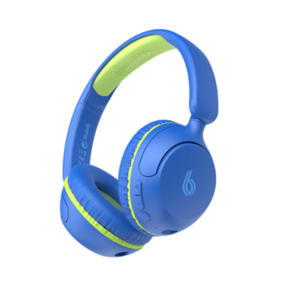 Blupebble Bounce 2-in-1 Wireless & Wired On-Ear Kids Headphones with Microphone - Blue - BP-KDBOUNCE-BL