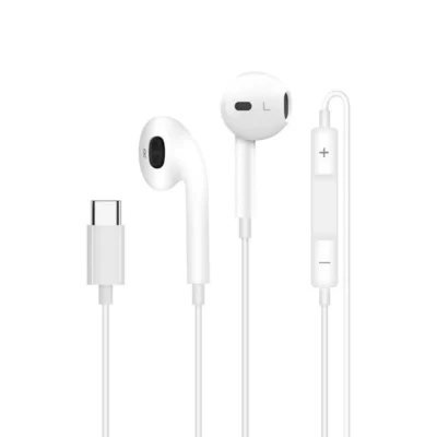 Grabit Wired Stereo USB-C Earphones with 14mm Brass Drivers and Mic - GSH-200