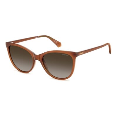 POLAROID Women Polarized Gradient Brown Lens Sunglasses Full Frame Cateye Shape 55-17-145mm Transparent Brown Plastic Frame CR39 Lens - PLD4179/SFMPLA