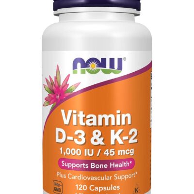 Vitamin D3 And K2, 1,000 Iu/45 Mcg, 120 Capsules