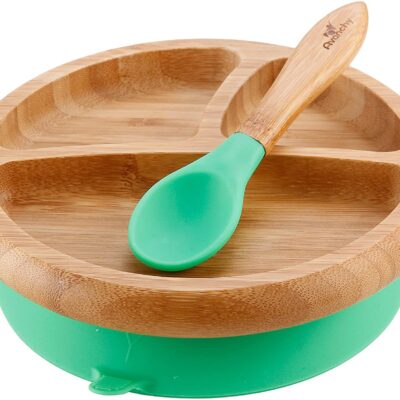 Avanchy Bamboo Suction Classic Plate + Spoon GN