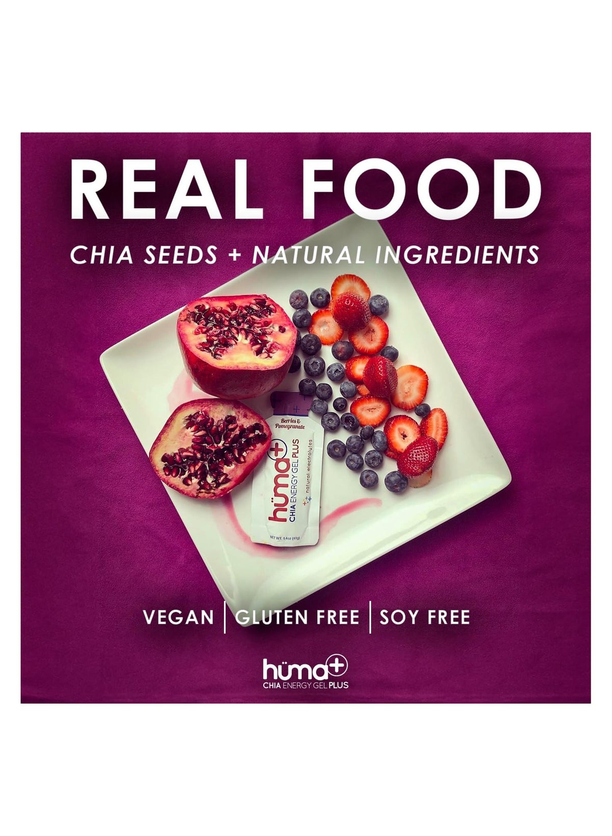 Huma Chia Energy Gel Plus – Chocolate Peanut Butter - 9 count x 36g - 22gr Carbs, 240mg Sodium, 25mg Caffeine, Double Electrolytes, 100% All Natural, Vegan, Gluten Free - Pack of 9 - Image 4