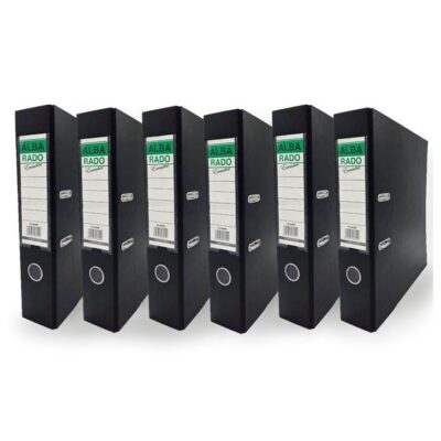 6pcs Box File Alba Rado (Fixed) 3 inch (8cm spine) Size: FS Color: Black with PVC (210x 330 mm)