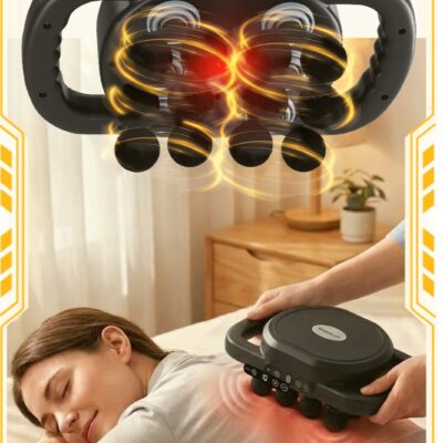 12 Heads Massage Gun, Deep Tissue Percussion Massage Gun With 9 Speeds, Handheld Electric Body Massager, Pain Relief, and Post-Workout Recovery for Pain Relief Muscle Relaxation