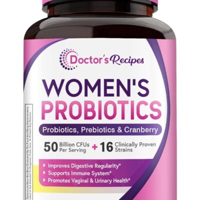 Women’s Probiotic, 50 Billion CFU 16 Strains, with Organic Cranberry, Digestive Immune Vaginal & Urinary Health - 60 Caps