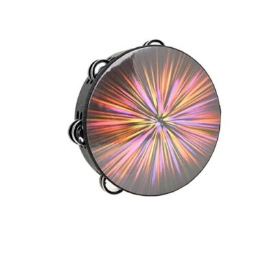 8 Inch Row Tambourine Hand Drum for Adults Kids Church Party (Pink)