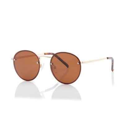 Lee Cooper Polarized Sunglasses Gold Frame Brown Mirror Lens 53mm - LC1212C01