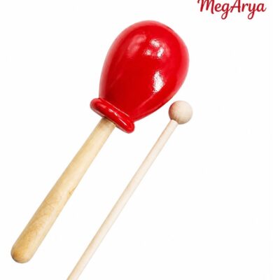 Dragon Head Wooden Clapper Orff Musical Instrument | Red Mini Fish Shape Rhythm Clapper | Wooden Percussion Teaching Tool for Kids, Schools, Music Classes & Early Learning