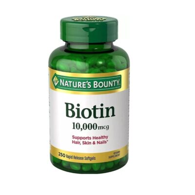 Nature's Bounty Biotin 10,000 mcg – Vitamin B Supplement for Daily Beauty Nutrition – 250 Softgels