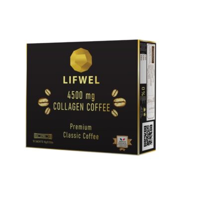 Lifwel Collagen Coffee 4500 mg – Hydrolyzed Collagen Coffee Sachets (15 Sachets) – Classic Black Coffee | Sugar Free | Gluten Free | Lactose Free | Halal Certified