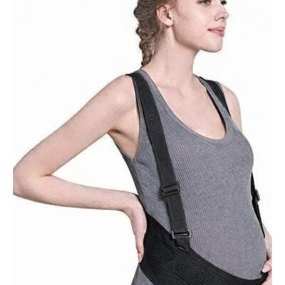 Pregnancy Belly Support Band, Adjustable Breathable Maternity Support Belt with Shoulder Strap and Back Support, XL