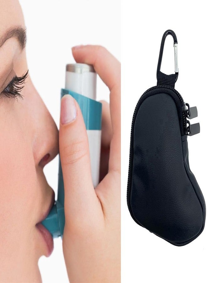 Wanty Neoprene Inhaler Case, Portable, L-Shaped, Zippered, Black, 5" x 3" (PU - Image 5