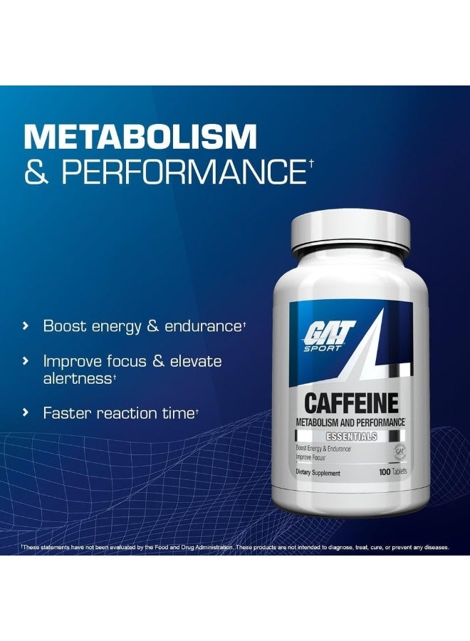 GAT Sport Essentials Caffeine | Pure Energy & Focus (100 Tablets) - Image 3