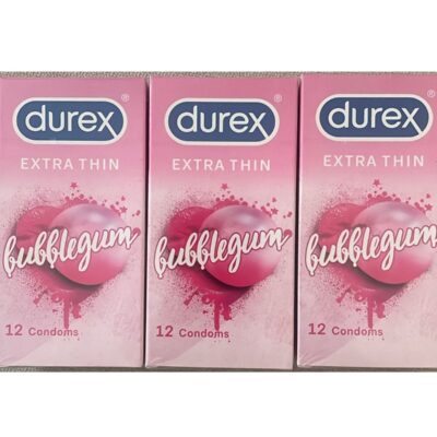 12-Piece Extra Thin Bubblegum Flavored Condoms, Pack Of 3