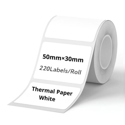 Thermal Label Paper for Label Maker Machine,Waterproof Oil-Proof for Home Office Small Business Barcode Printing,220 Labels/Roll Labeling Tape Replacement(50×30mm White)