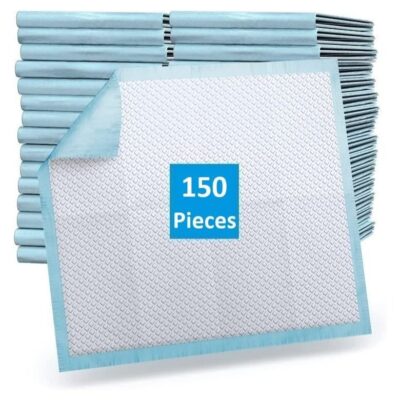 150-Pieces Packed in 15 Pouches 60 cm x 90 cm XL Disposable Underpads, Incontinence Pads, Chux, Bed Covers, Puppy Training, Super Absorbent Protection for Kids Adults Elderly