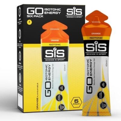 GO Isotonic Energy Gels | 22g Carbohydrates | Low Sugar | Easily Digestible | Gluten Free | No Water Needed | Running Gels | Orange Flavour | 6 Pack