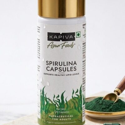 Kapiva Spirulina Capsules 500mg | Organic Superfood | Boosts Energy, Immunity & Detox | No Preservatives | 120 Capsules