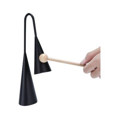 Agogo Bell, Two Tone, Traditional Handheld Latin Percussion Instrument with Wooden Stick