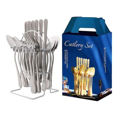 24-Piece Stainless Steel Cutlery Set Silver