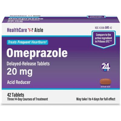 HealthCareAisle Omeprazole 20 mg - 42 Delayed-Release Tablets