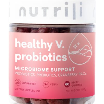 Healthy V. | Probiotics For Women & Prebiotics, Cranberry & D-Manose | Digestion, Vaginal & pH Balance - 60 Sugar Free Gummies