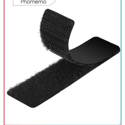15 PCS Strips with Adhesive, Strong Double Sided Tape with Hook and Loop (Black)