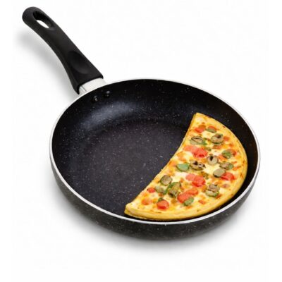 Non Stick Frying Pan 20CM – Granite Coated Cookware Fry Pan, PFOA-Free, Induction Base, Eco-Friendly, Dishwasher Safe, Scratch & Corrosion Resistant, Heat-Resistant Handle – Kitchen Cooking Fry Food Making Compatible with Gas, Electric & Induction Cooktops - AFP20GE