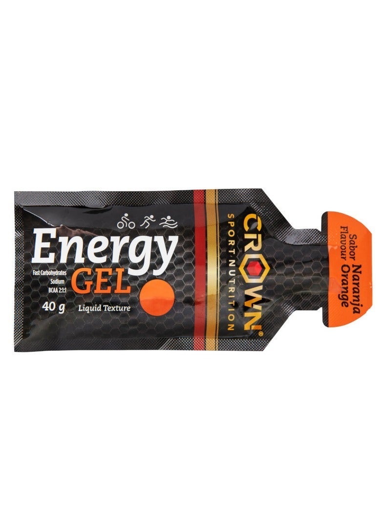 Crown Sport Nutrition 12 x Energy Gels, 40 g Liquid Texture, Carbohydrates, Amino acids and Electrolytes, Orange Flavor - Image 3