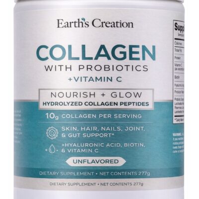 Collagen Peptides Bioactive Hydrolyzed 10000mg Powder With Probiotics, Biotin, Hyaluronic Acid, Vitamin C, For Healthy Skin, Hair, Nails, Gut & Joints, Unflavored, 27 Servings
