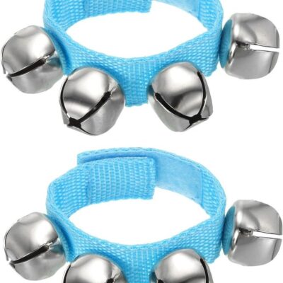Adjustable Nylon Wrist Jingle Bells for Children - Blue