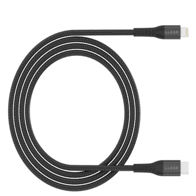Lazor CL90 Flow L Fast Charging Cable with PD20W Type C to Lightning Black 3m