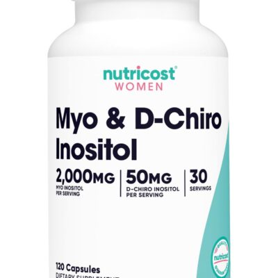 Nutricost Women Myo & D-Chiro Inositol 2000 mg – Inositol Combination Dietary Supplement – Vegetarian, Non-GMO, Gluten-Free – 120 Capsules