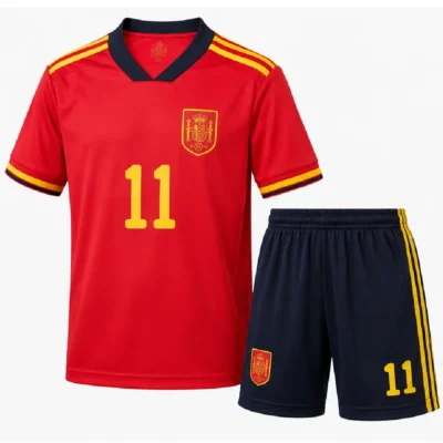Spain Home Jersey and Shorts Kit for Men - Red and Navy Jersey with Navy Shorts, Size M