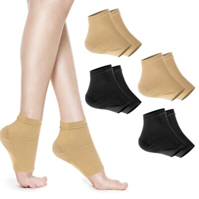 4 pairs moisturizing heel socks for dry cracked heels, cracked heel treatment repair socks