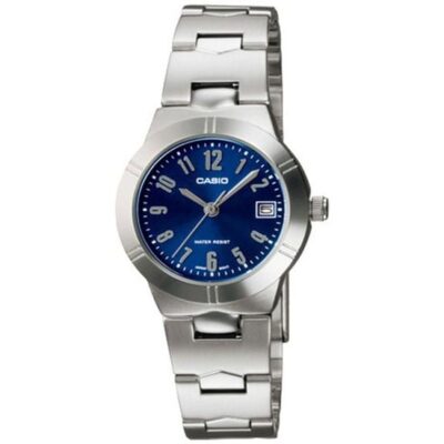 Casio Watch For Women Analog, Stainless Steel and Blue Dial Dress Watch - LTP-1241D-2A2DF