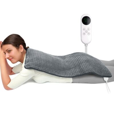 Electric Heating Pad for Back Pain Relief, Large 60×30cm Double Flannel Heating Pad for Cramps & Arthritis, Multiple Heat Settings, Auto Shut-Off