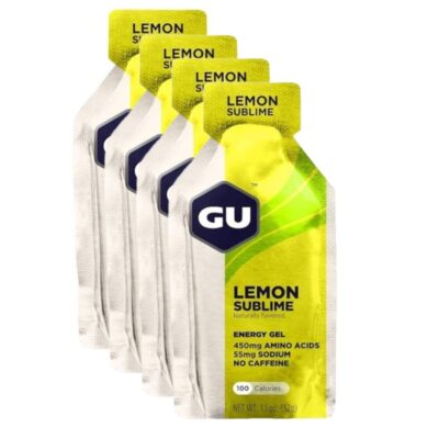 Gu Energy Gel, Lemon Sublime, Quick and Sustained Energy, Electrolyte ReplacementGu Energy Gel, Vanilla Bean, 1 Piece, Quick and Sustained Energy, Electrolyte Replacement, Pack of 4
