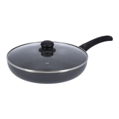 Aluminium Frypan With Glass Lid Black 28cm