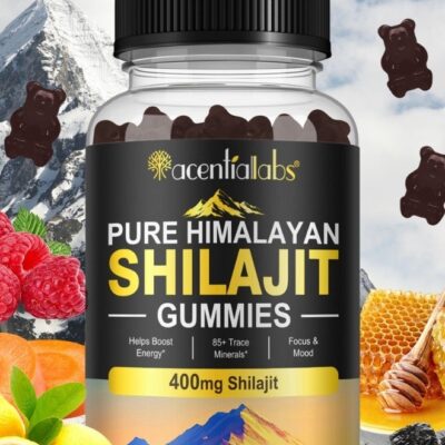 60Pcs Shilajit Gummies for Men & Women 400mg Pure Himalayan Shilajit Gold Gummies Rich in 85+ Minerals, Authentic Flavor, 100% Natural, 60 Gummies