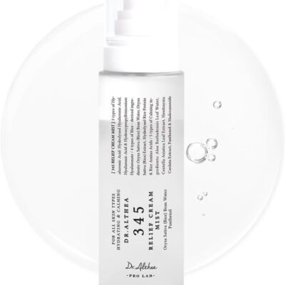 345 Relief Cream Mist | Hydrating Facial Mist with Rice Extract | Soothing Care for Sensitive Skin | Vegan Korean Skincare (100ml)