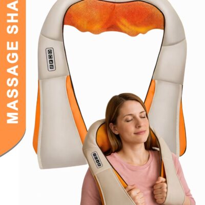 Home Car U Shape Shawl Electric Shiatsu Neck And Shoulder Back Foot Waist Abdominal Body Massager with Heat Vibration Deep Tissue 3D Cervical Kneading Pillow For Muscle Pain Relief