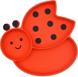 Melli Silicone Divided Plate - Lady Bug Red