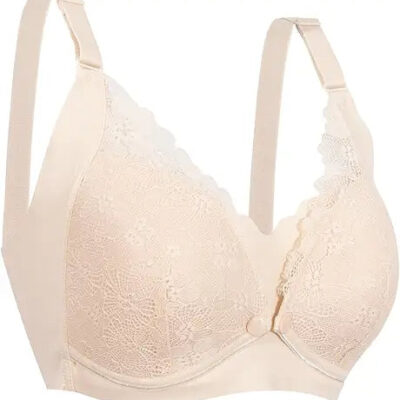 Okus - Pretty Lace Maternity & Nursing Bra - Beige - XX Large