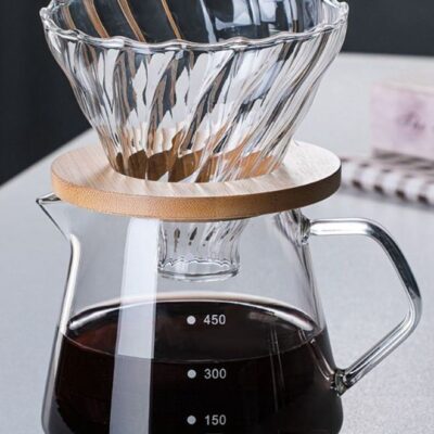 V60 Coffee Maker 600ml Glass Drip Coffee Pot With Filter Portable Coffee Pot V60 coffee kit