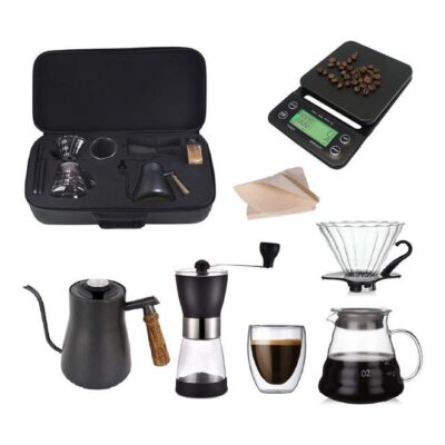 V60 Drip Coffee Maker Set With Travel Bag Black 27x55x16cm