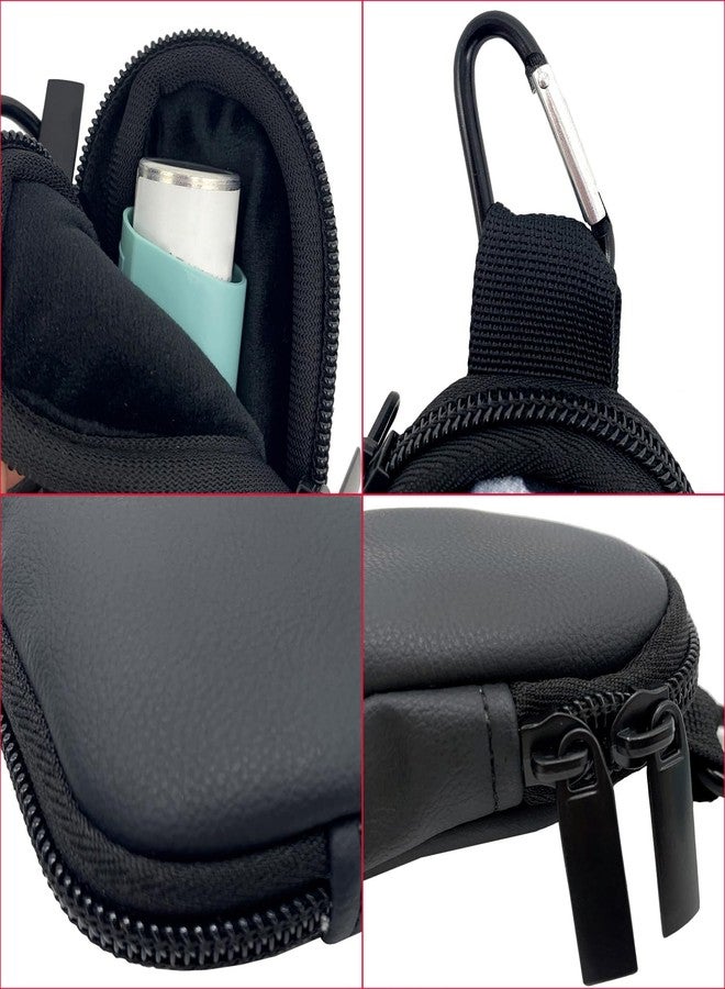 Wanty Neoprene Inhaler Case, Portable, L-Shaped, Zippered, Black, 5" x 3" (PU - Image 2
