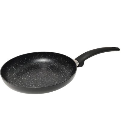 Pressed Aluminum Nonstick Fry Pan with Induction Bottom 20cm, Black with White Dots